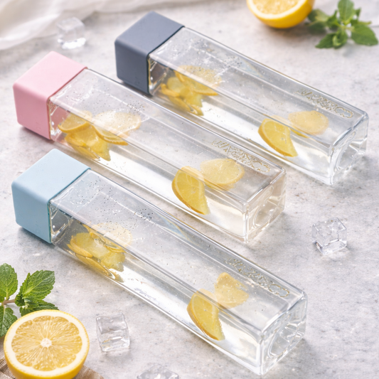 aesthetic water bottle gym/office/school/college 3 pcs transparent